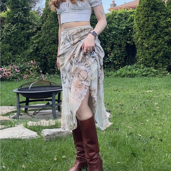 stamp printed vintage skirt - Picture 1 of 2